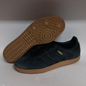 Men's Samba Shoes (Black/Green, US 8)